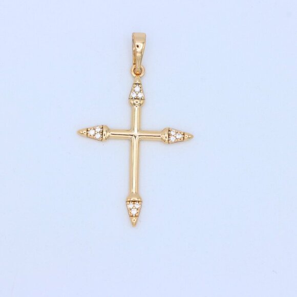 "Rose Gold Cross Pendant with Crystal Accents and Sleek Design, XPPT1863 - Picture 11 of 13